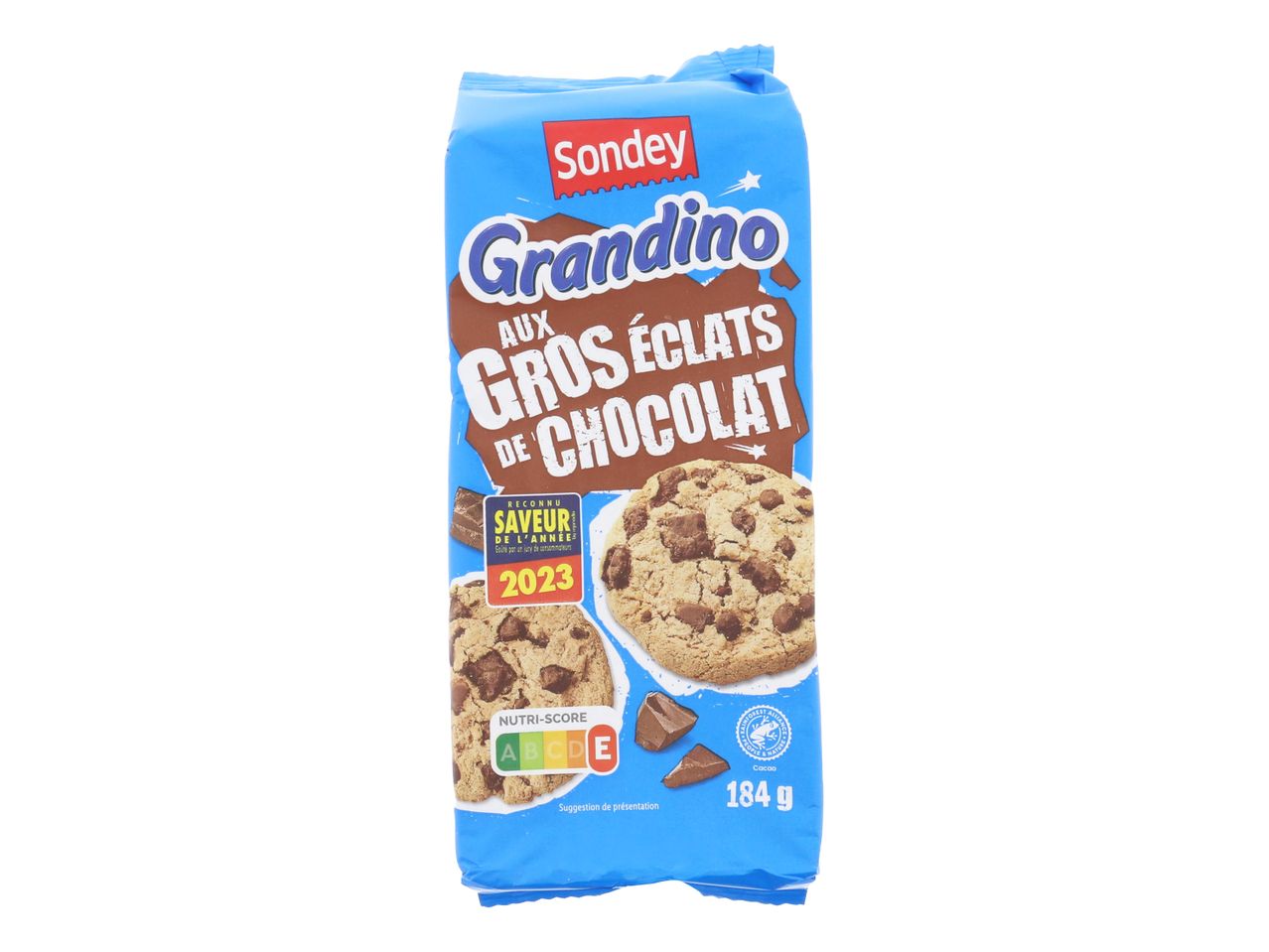 Biscuits Sondey Grandino aux pépites de chocolat, 184 g.