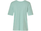 Camiseta feminina de linho verde-menta.