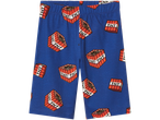 Kids' blue Minecraft TNT print shorts.