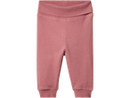 Lupilu baby joggers in a solid dusty pink color with a wide, ribbed waistband and cuffs.