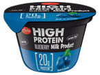 Milbona High Protein Bosbessen Melkproduct, mager en lactosevrij, met 20g eiwit.