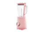 Liquidificador rosa SILVERCREST com jarro medidor e botão de controlo.