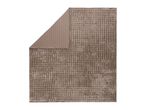 Taupe quilted velvet bedspread with a folded corner showing the reverse side