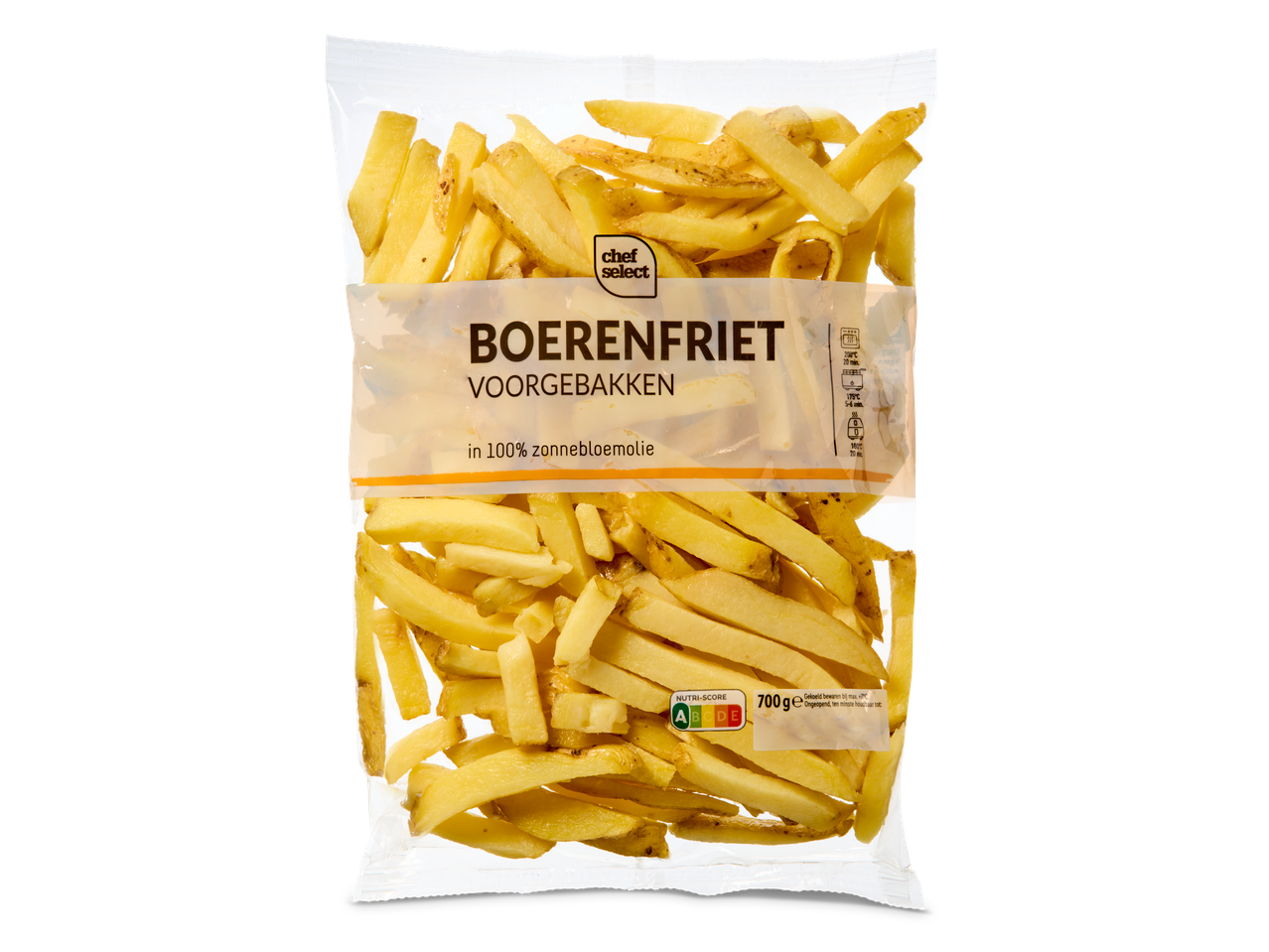 Chef Select voorgesneden frites, zak 700g.