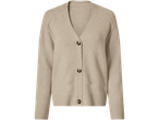 esmara® Ladies' Chunky Knit Cardigan in a light beige color with brown buttons.