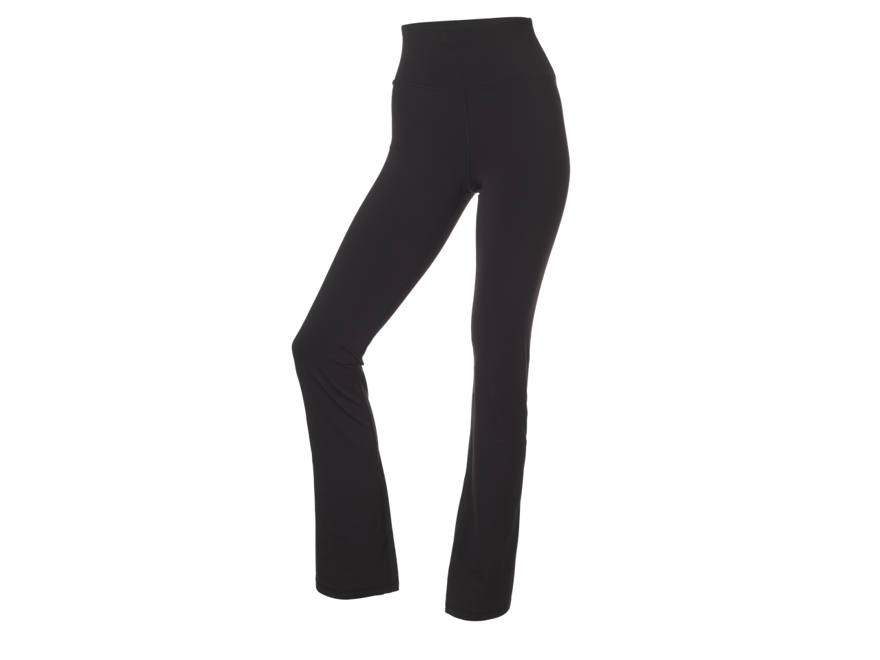 Crivit® Funkcionalios tamprės, juodos, aukštu juosmeniu ir platėjančiomis klešnėmis.