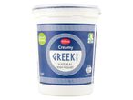 A container of Creamy Greek Yogurt.