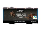Milk & Dark Chocolate Dessert, 2 x 60g, Fairtrade Cocoa