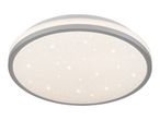 Round LED ceiling light with a starry sky effect and a silver-colored rim.