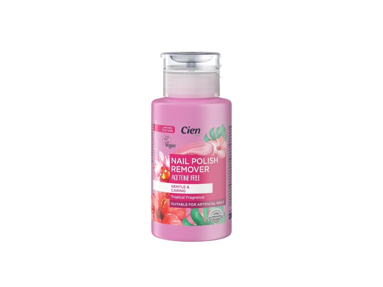 Dizolvant Cien pentru ojă, fără acetonă, vegan, aromă tropicală.