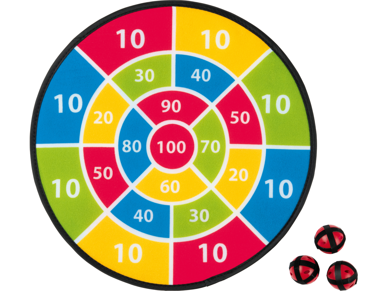 LUPILU audinio smiginio lenta su spalvingu taikiniu ir lipniais kamuoliukais.