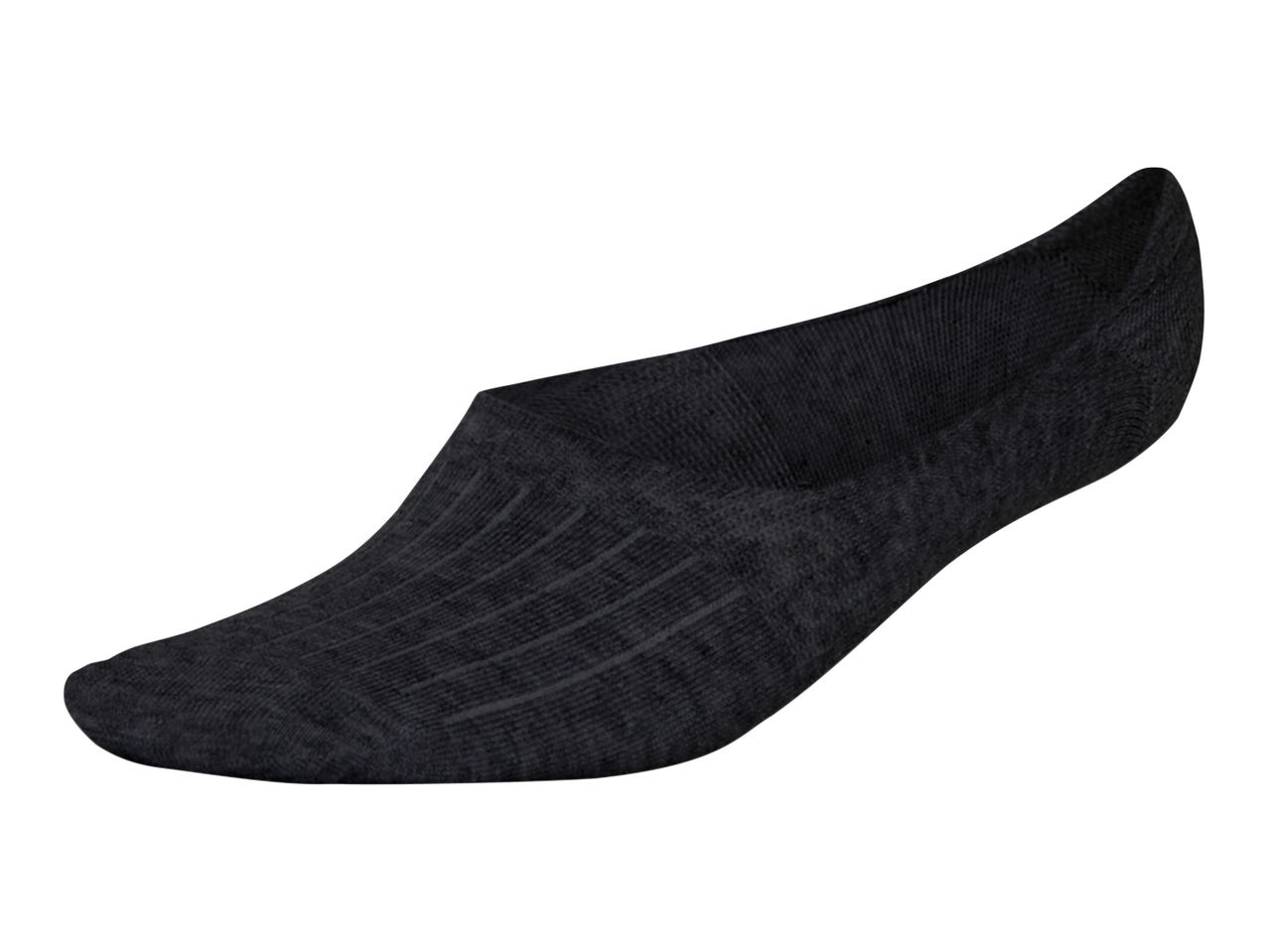 Black no-show socks with a subtle textured pattern.