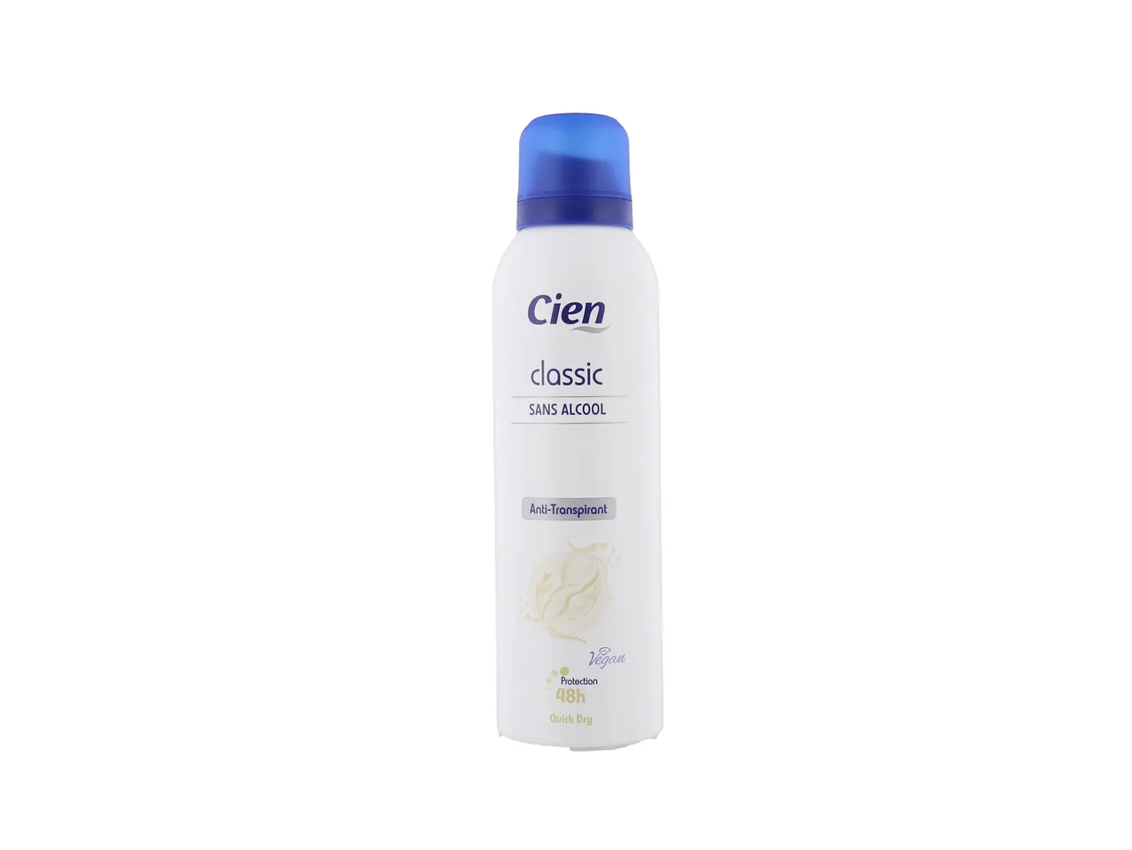 Déodorant spray Cien Classic sans alcool, végan, 48h de protection.
