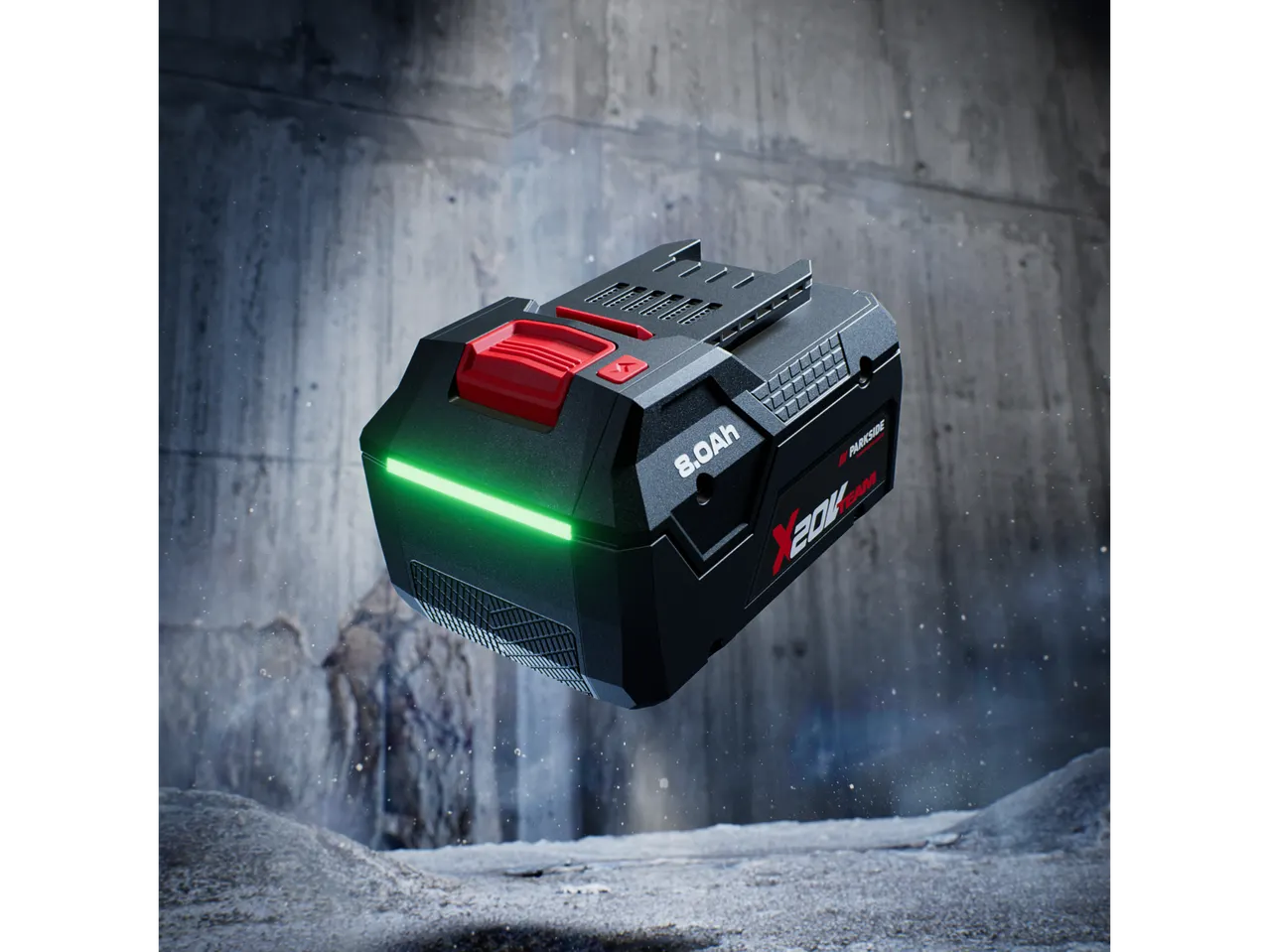 Bateria Parkside® X 20V Team 8.0Ah com indicador de carga verde