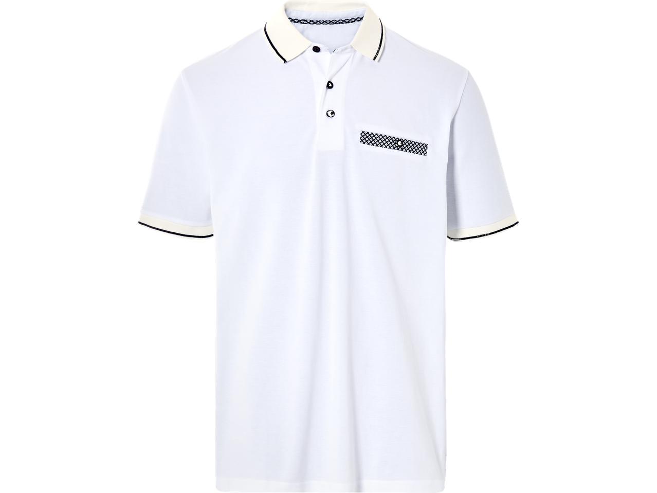 Bijela muška polo majica s detaljima.