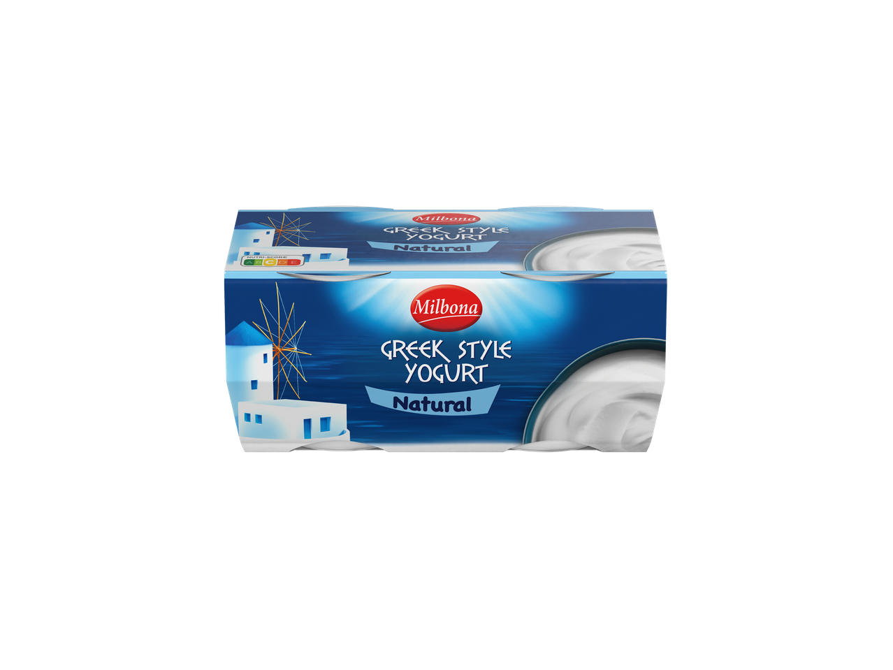 Yaourt grec Milbona, nature, en pack de quatre