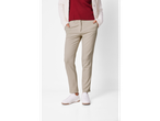 Esmara ladies' wide leg trousers in beige, paired with a red top and white cardigan.