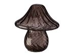 Smoked glass mushroom-shaped decorative lamp with a wavy texture