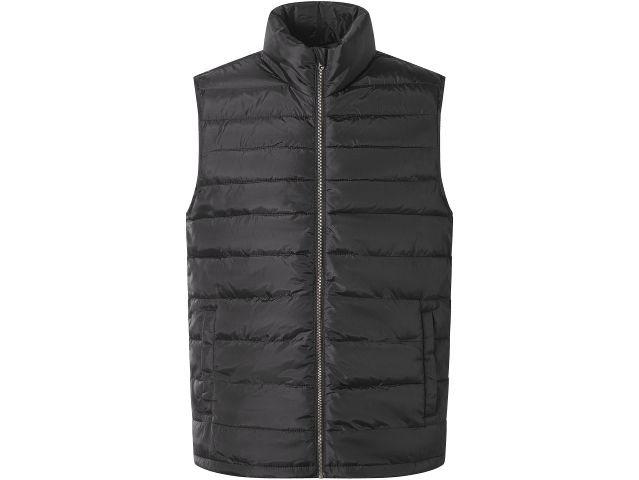 Juoda vyriška dygsniuota liemenė su užtrauktuku