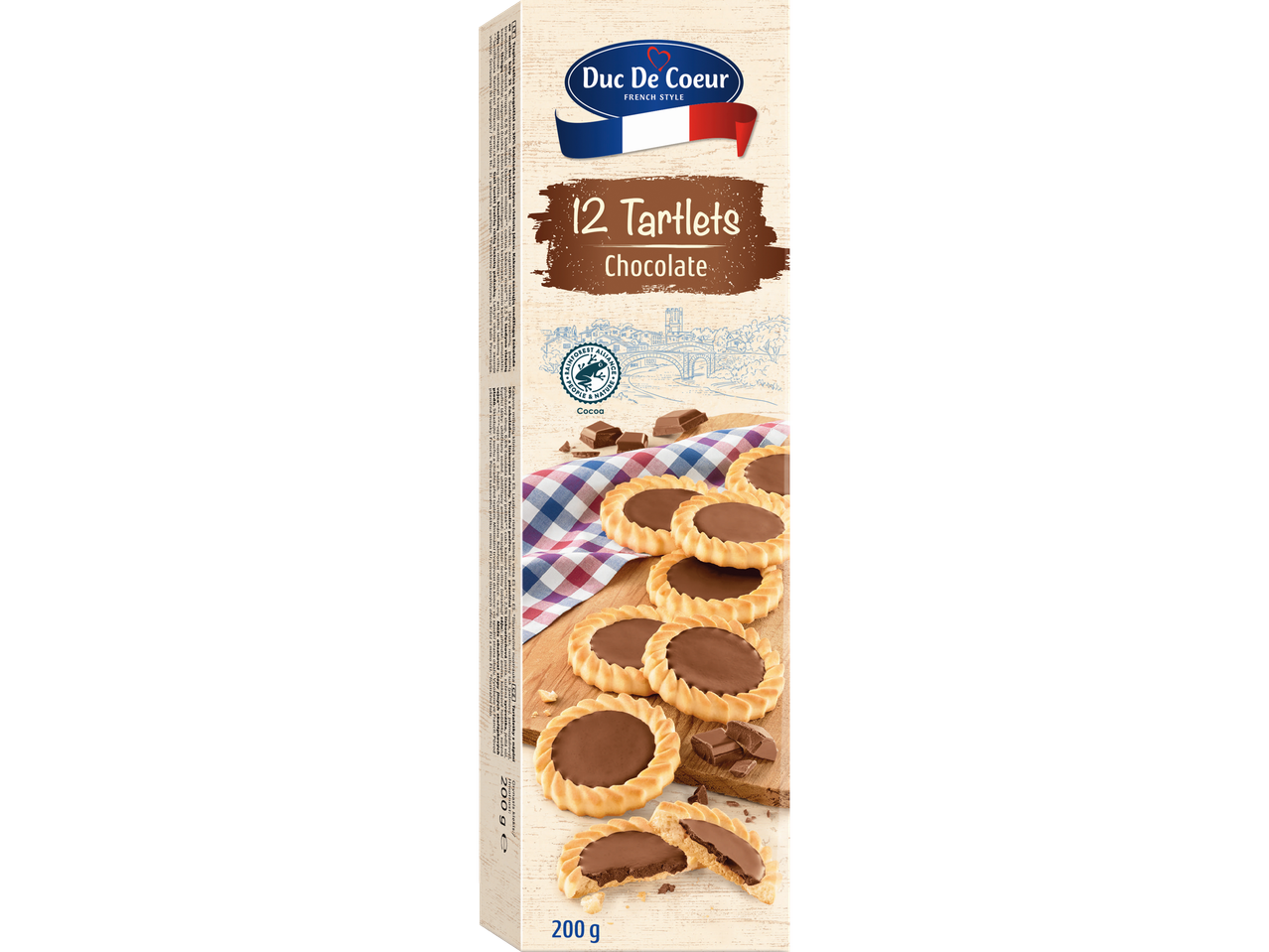 12 tartele cu ciocolată Duc de Coeur, stil francez.
