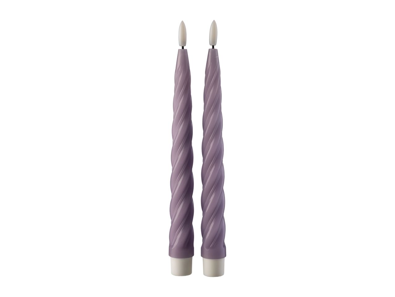Go to full screen view: Livarno Home LED Real Wax Candles - 2 Pack - Purple - Image 1