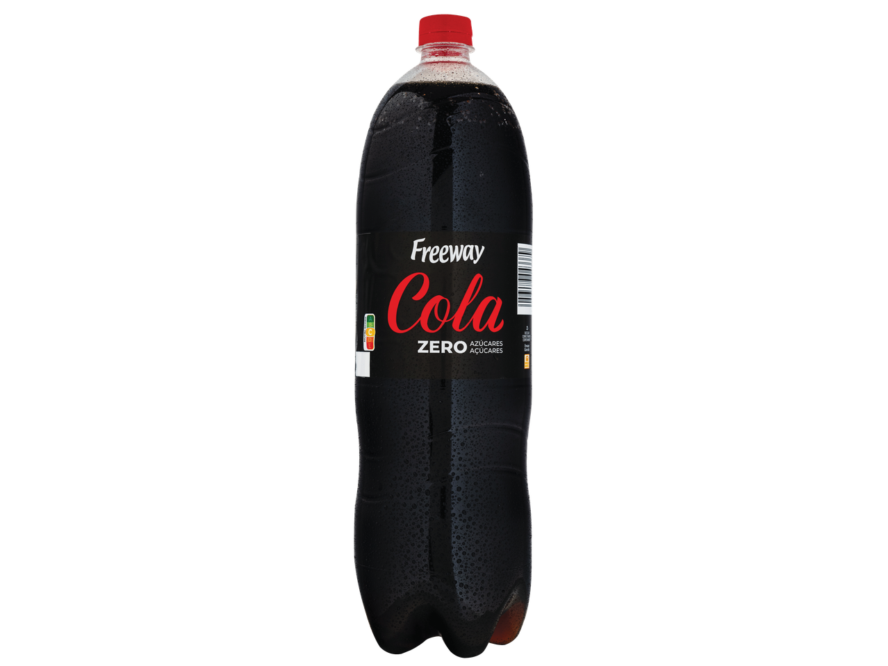 Garrafa de Freeway Cola Zero, refrigerante de cola sem açúcar.