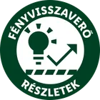 Fényvisszaverő részletek pecsét, izzó és felfelé mutató nyíl ikonokkal.