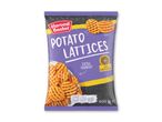 Pose med sprøde kartoffelgitter med solsikkeolie, 600g.