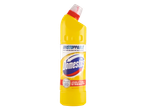 Domestos Unstoppable Thick Bleach in a yellow bottle.