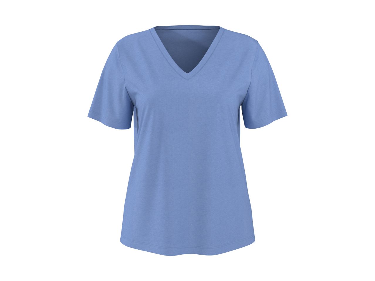 Blå V-hals T-shirt til kvinder