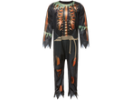 Kids' Halloween scarecrow costume with skeleton print and rope detail