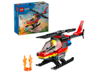 Lego City: fire rescue helicopter with flames.