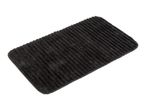 Dark grey rectangular bath mat with ribbed texture