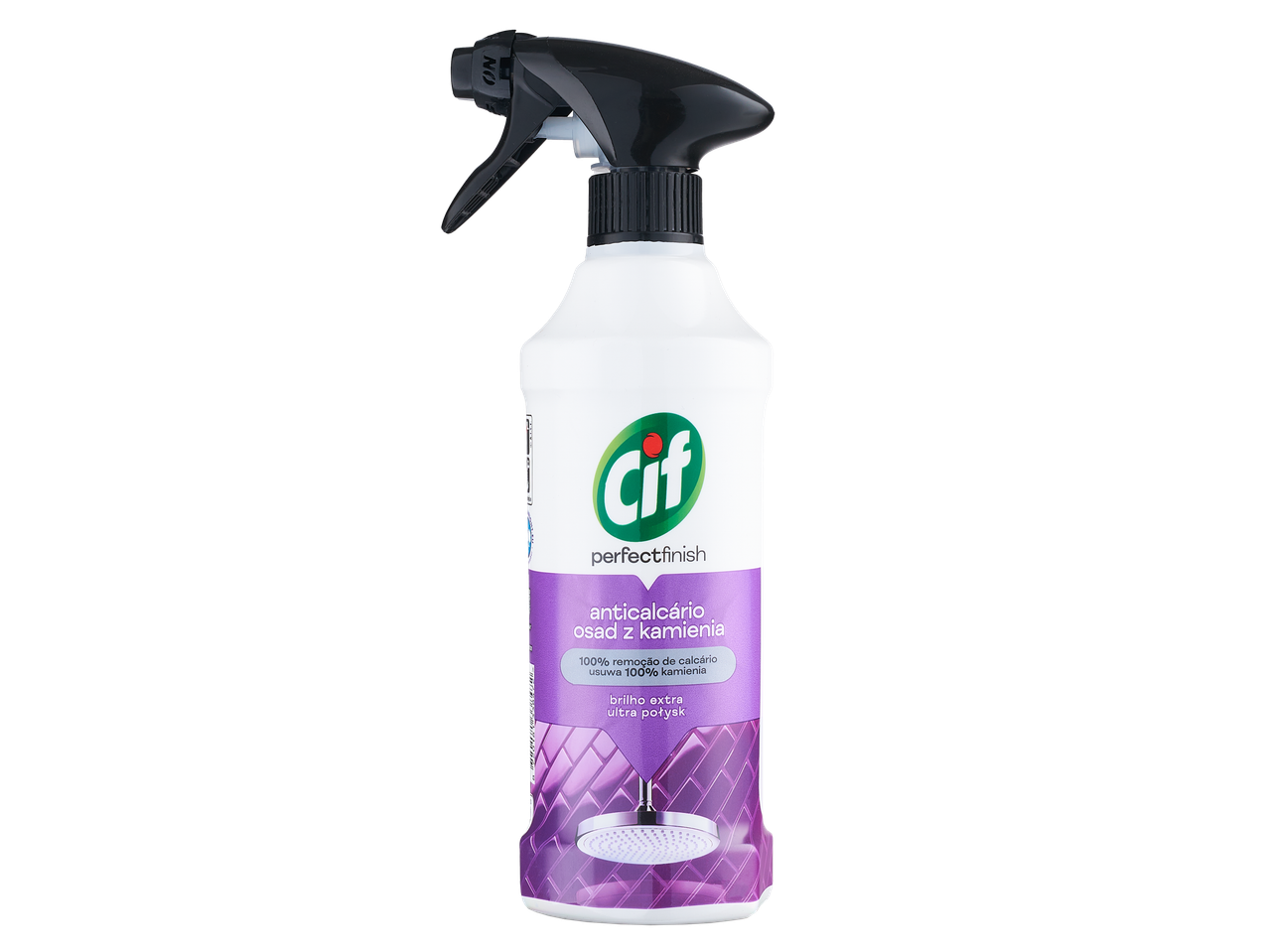 Cif PerfectFinish kalkinių nuosėdų valiklis purškiklis: pašalina 100% kalkių nuosėdų.