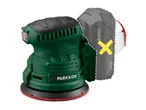 Cordless random orbital sander shown without the battery pack