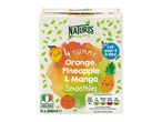 4 Naturis smoothies: orange, pineapple & mango.