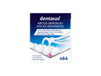 Dentalux: 64 palitos dentários 3 em 1 com fio dental, palito e limpador de língua.