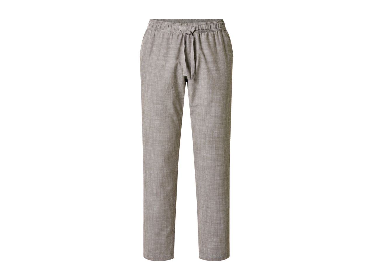 Light brown men's trousers with an elasticated waist and drawstring