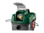 Parkside vacuum cleaner: battery compartment, green and grey.