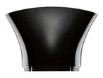 Black hair dryer attachment with a flared shape and a textured base