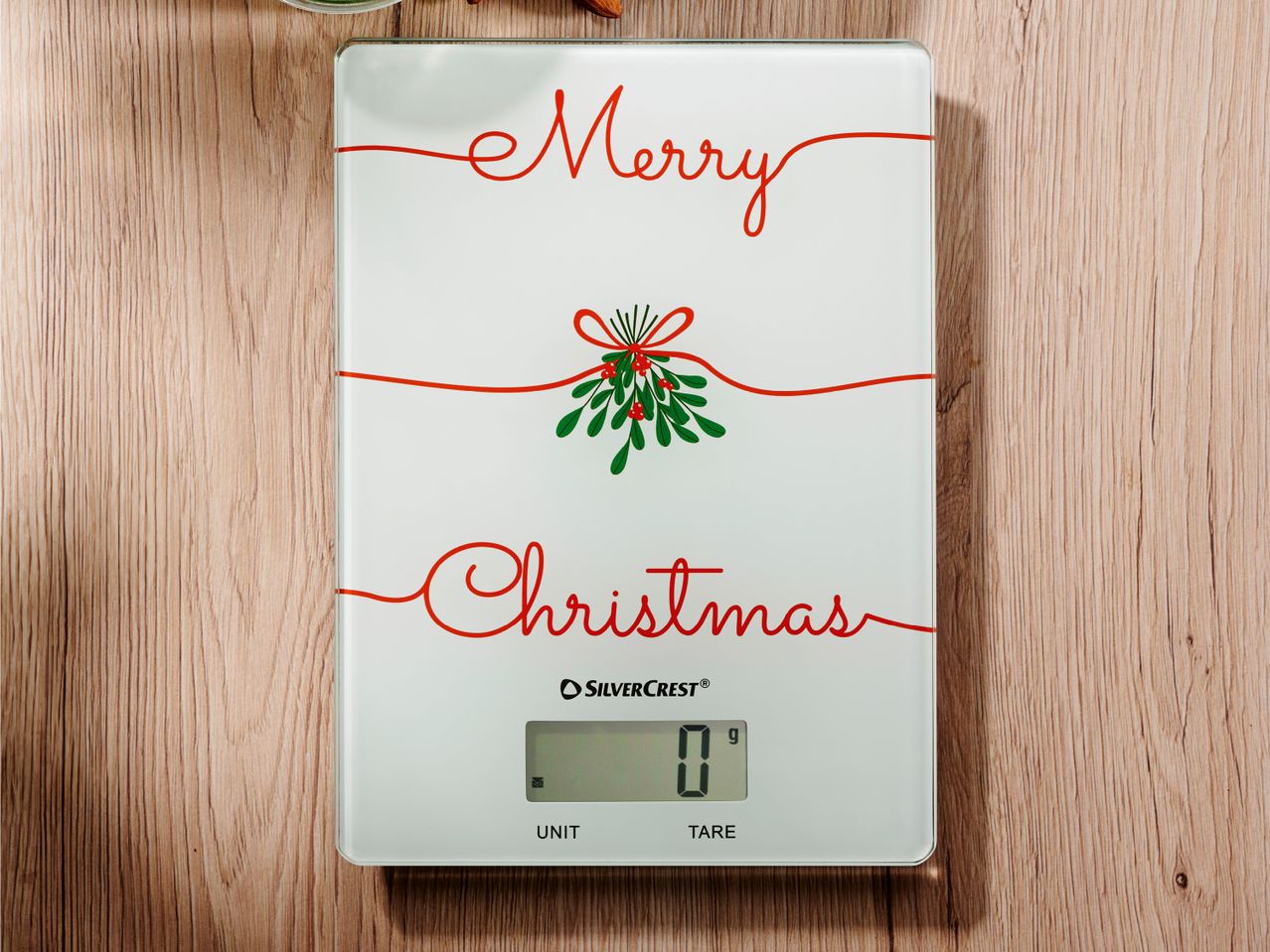 Кухненска везна SilverCrest с коледна декорация и надпис „Merry Christmas“
