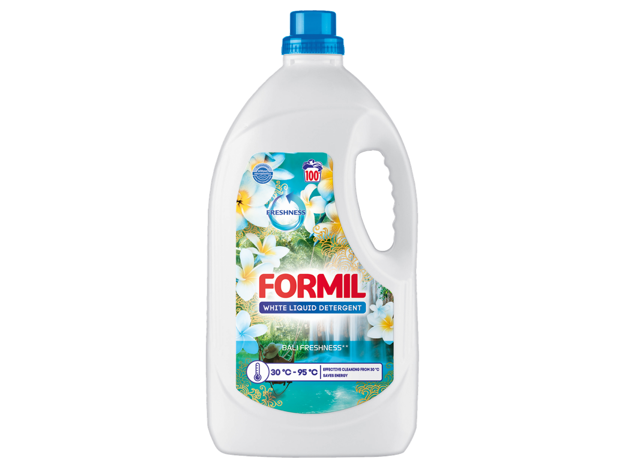 Formil Bali Freshness vloeibaar wasmiddel voor wit wasgoed.