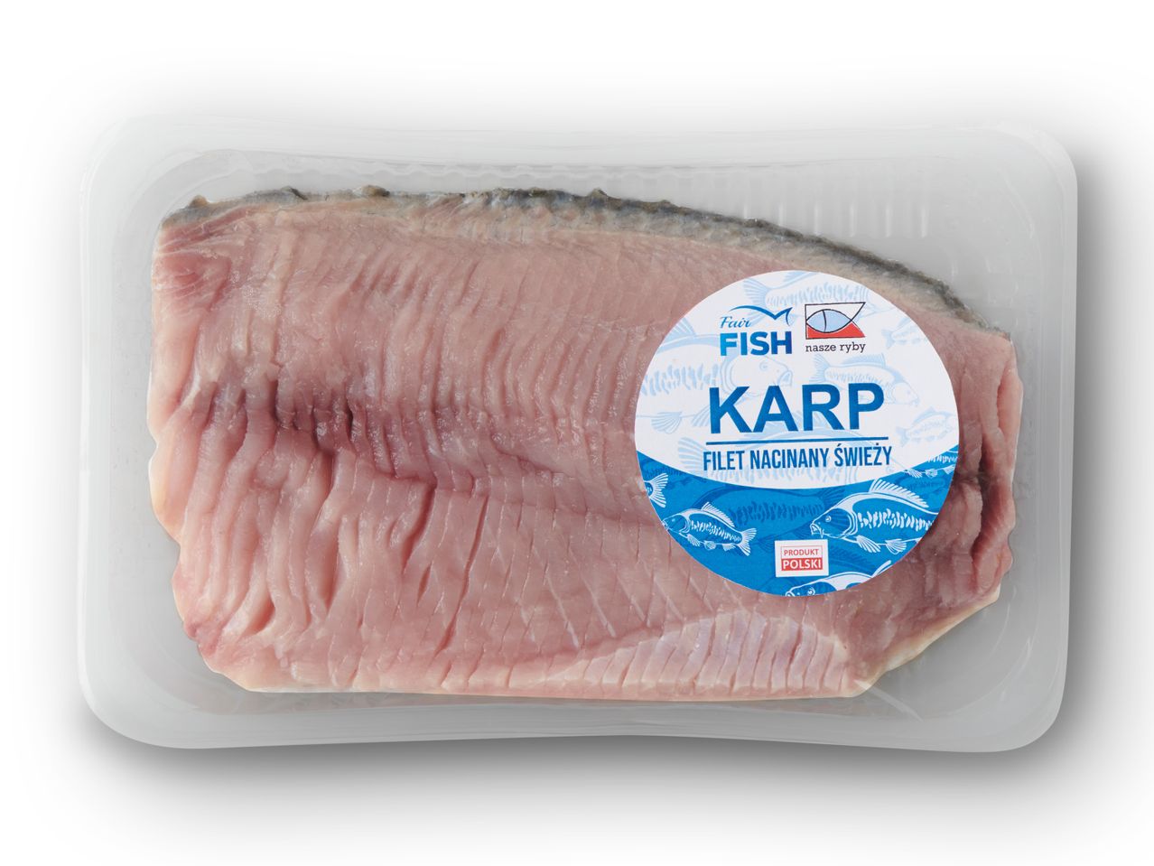 Polski świeży karp, filet nacinany