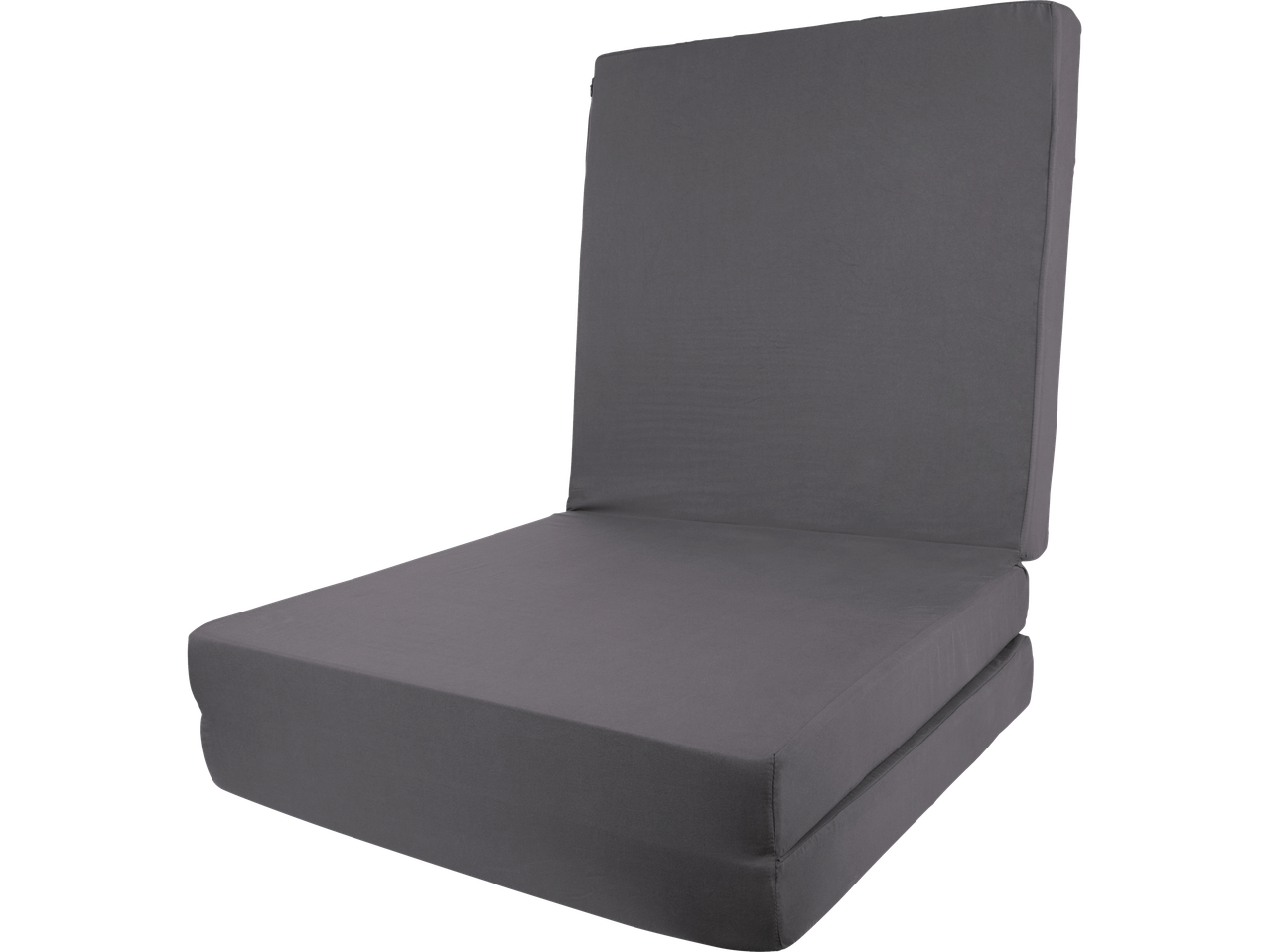 Pelēks salokāms divvietīgs matracis.