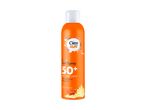 Kids sun spray SPF 50+ with instant protection and waterproof formula.