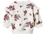 lupilu® Bluză din molton fete, albă cu flori roșii și volane