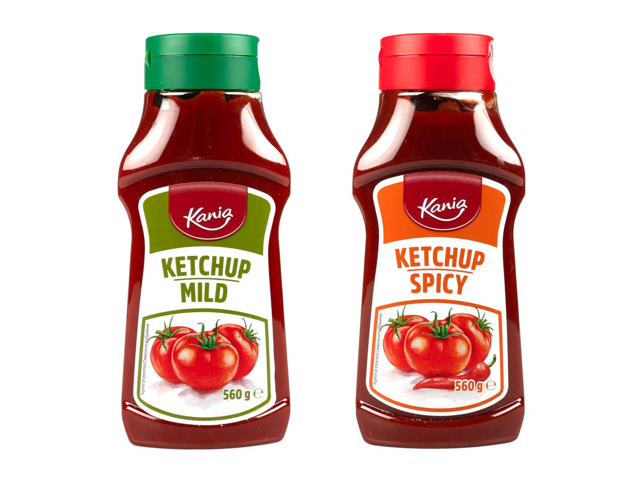 Ketchup Kania: dulce și picant, sticle de 560g.