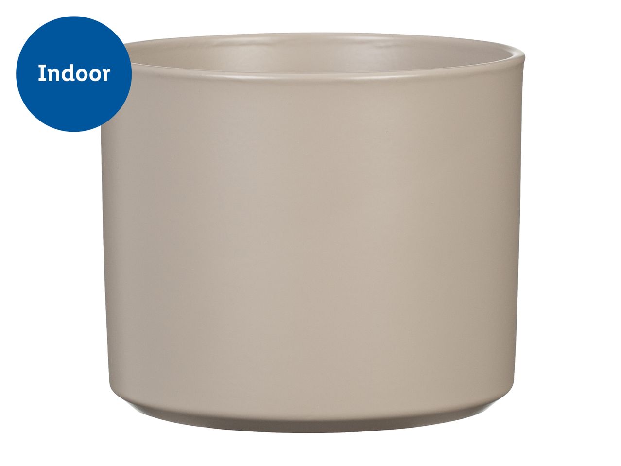 Beige indoor ceramic plant pot