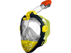 CRIVIT Premium Snorkel Mask in black, yellow, and clear with an orange snorkel.