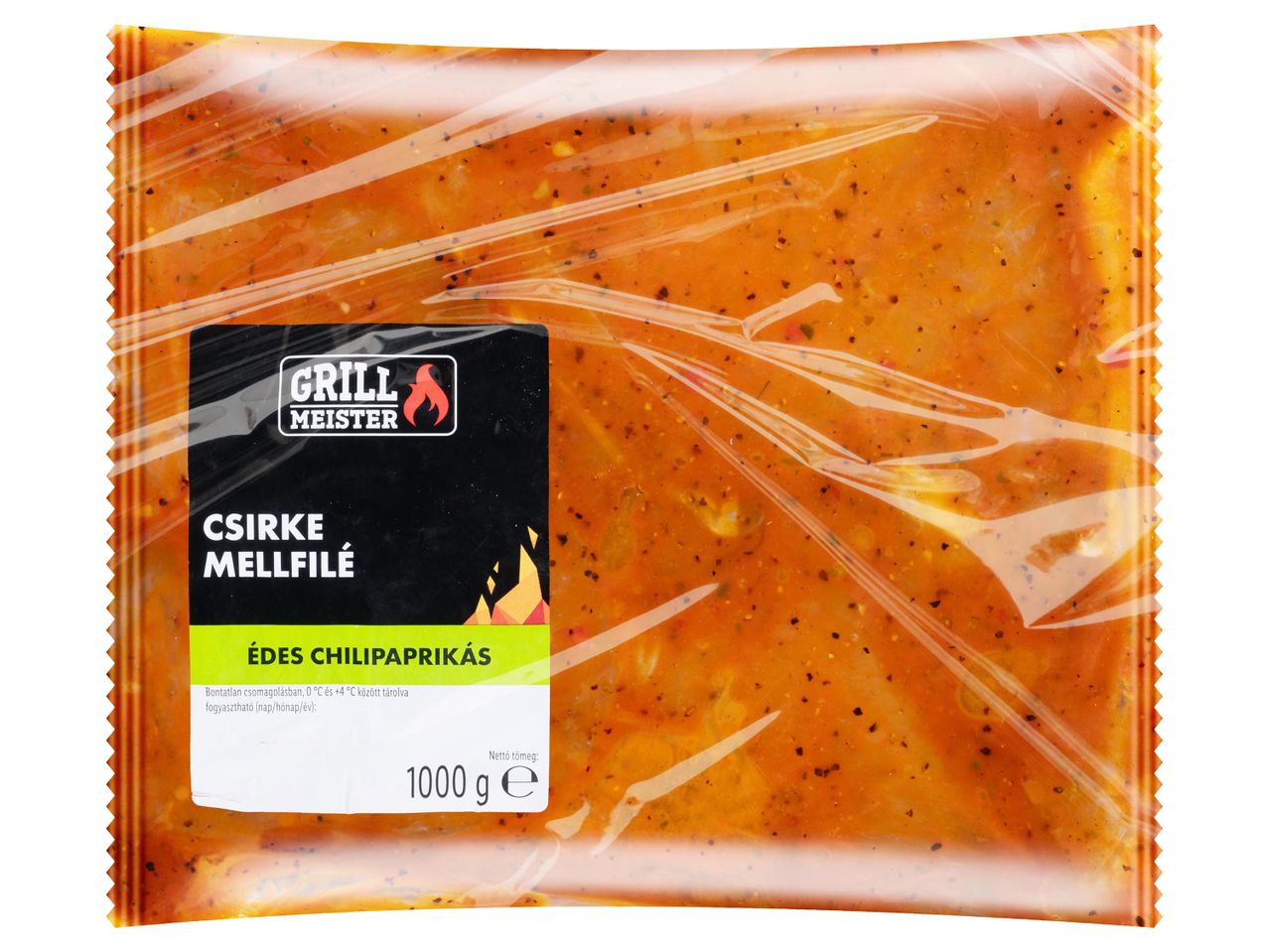Grill Meister csirkemellfilé édes chilipaprikás marinád, 1000 g.
